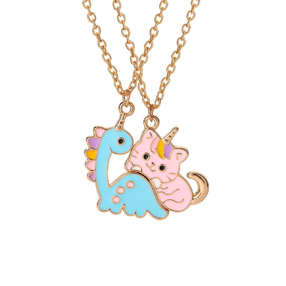 2Pcs/Set Funny Girls Blue Dinosaur And Pink Unicorn Cat Shaped Magnetic Necklace BFF Jewelry Best Friends Friendship Chain 45cm
2Pcs/Set Funny Girls Blue Dinosaur And Pink Unicorn Cat Shaped Magnetic Necklace BFF Jewelry Best Friends Friendship Chain 45cm