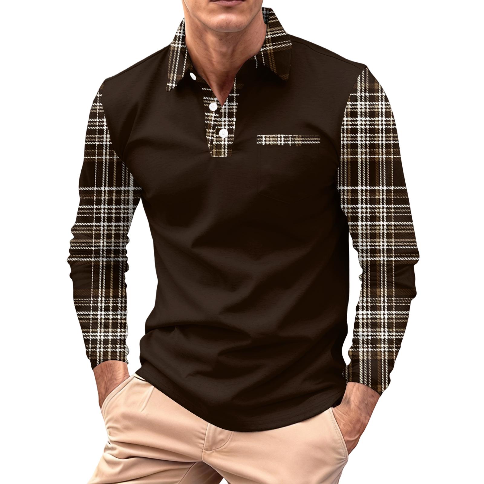 Men s Long-sleeved Collared Button-down Pocket Casual Top XXL коричневий
Men s Long-sleeved Collared Button-down Pocket Casual Top XXL коричневий