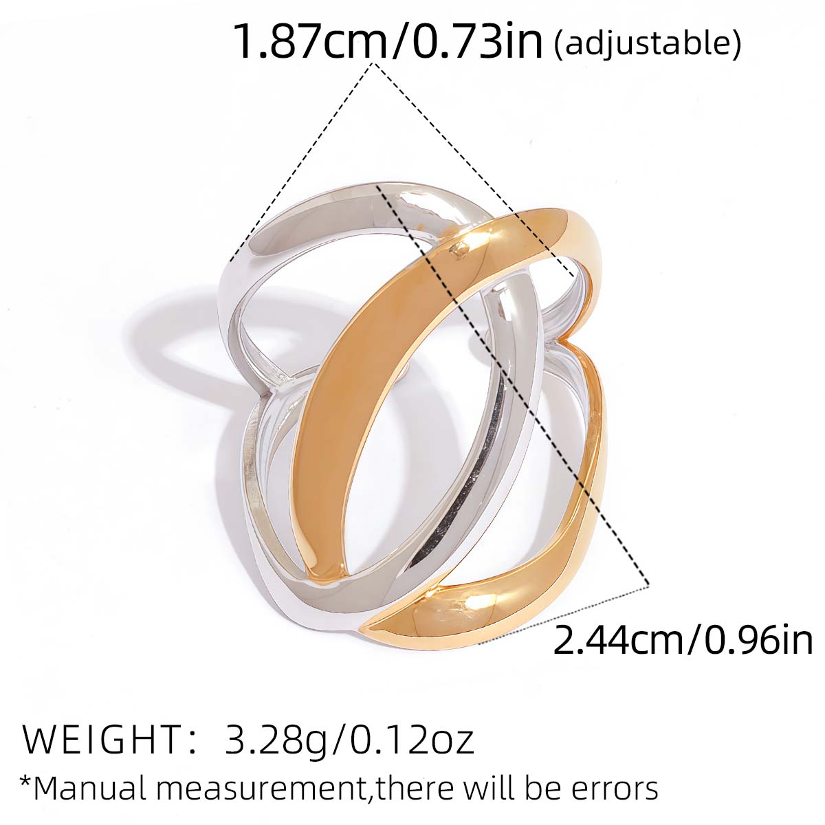 Fashion Geometry Design 316L Stainless Steel Rings 18K Gold Plated Waterproof Quality Zircon For Daily Wear Vacation Etc resizable
Fashion Geometry Design 316L Stainless Steel Rings 18K Gold Plated Waterproof Quality Zircon For Daily Wear Vacation Etc resizable