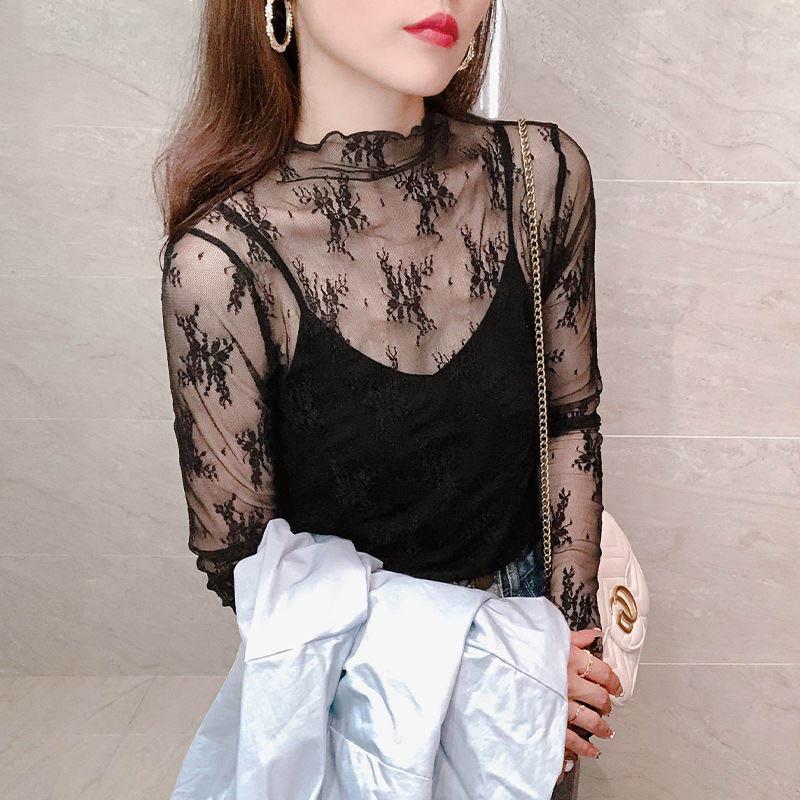 Осенняя нижняя рубашка в западном стиле, кружевная сетчатая марлевая подкладка и газовое платье, тонкий сексуальный прозрачный топ с полувысоким воротником и завитками XXL
Осенняя нижняя рубашка в западном стиле, кружевная сетчатая марлевая подкладка и газовое платье, тонкий сексуальный прозрачный топ с полувысоким воротником и завитками XXL