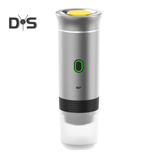 Портативная кофемашина USB-перезаряжаемая кофеварка эспрессо 3 в 1 с быстрым нагревом для домашнего офиса Капсулы для молотого кофе серебряный