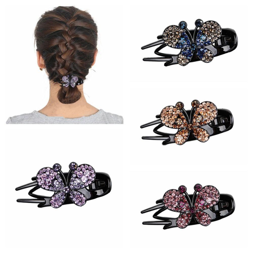 Zircon Rhinestone Butterfly Hair Clip Plastic Women Duckbill Clip Butterfly Crystal Hairpins Daily
Zircon Rhinestone Butterfly Hair Clip Plastic Women Duckbill Clip Butterfly Crystal Hairpins Daily