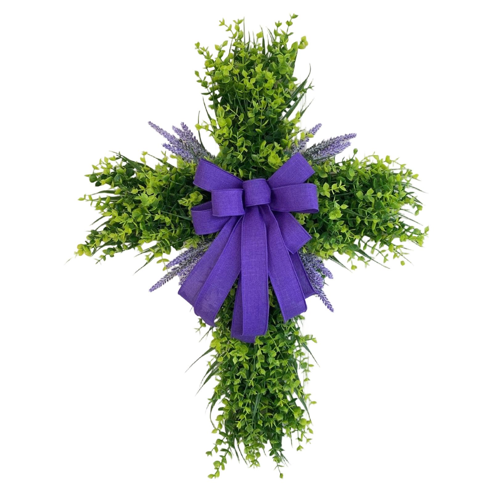 Cross Flower Wreath Door Hanging Decoration Cross Flower Wreath Lavender Front Door Church Decoration зелений
Cross Flower Wreath Door Hanging Decoration Cross Flower Wreath Lavender Front Door Church Decoration зелений