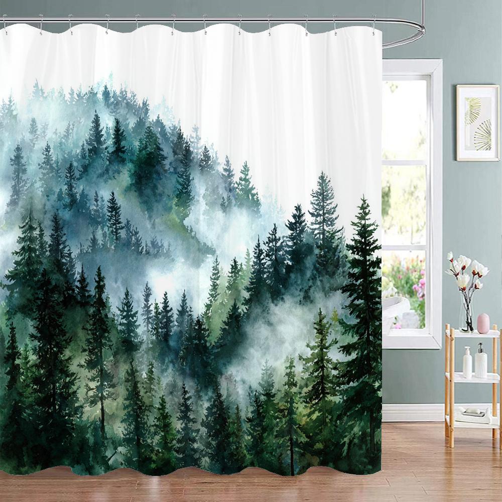Misty Forest Scenery Shower Curtain, Bathtub Bathroom Decorative Shower Curtain, Waterproof Shower Curtain With Hooks W60H190(CM)-1 Pcs
Misty Forest Scenery Shower Curtain, Bathtub Bathroom Decorative Shower Curtain, Waterproof Shower Curtain With Hooks W60H190(CM)-1 Pcs