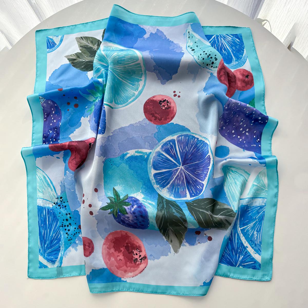 Imitation Silk Square Scarf For Women Fashion Fruit Printed Bandanas Hairband Luxury Hijab Neckerchief Elegant Shawl Wraps
Imitation Silk Square Scarf For Women Fashion Fruit Printed Bandanas Hairband Luxury Hijab Neckerchief Elegant Shawl Wraps