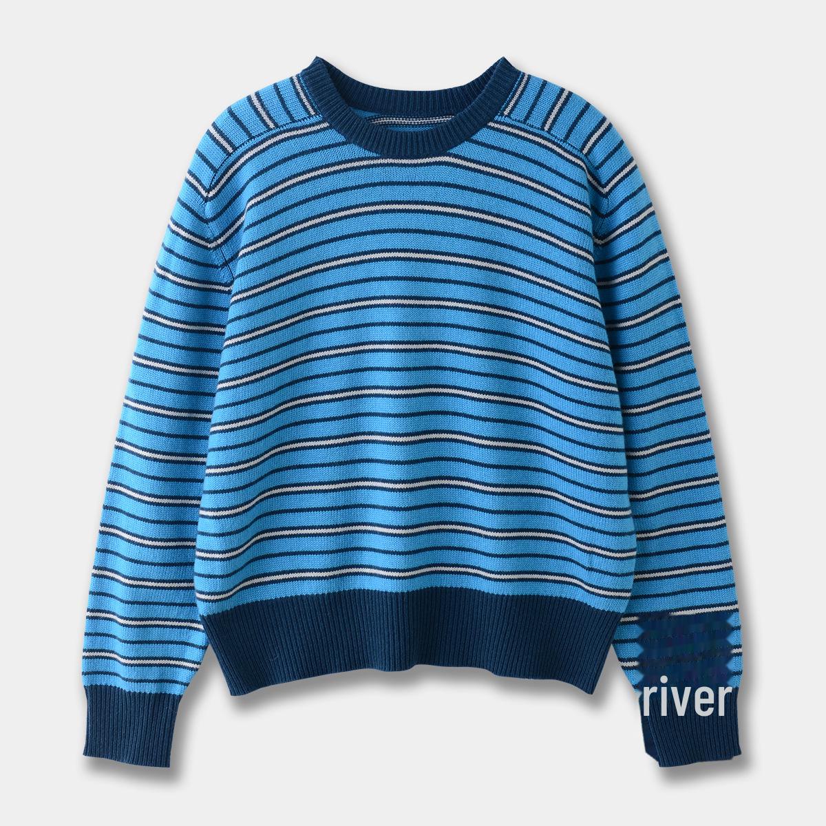 Женский шерстяной свитер с контрастными полосками - круглый вырез, свободный крой, омолаживающий, вязаный топ на осень/зиму Small синий
Женский шерстяной свитер с контрастными полосками - круглый вырез, свободный крой, омолаживающий, вязаный топ на осень/зиму Small синий