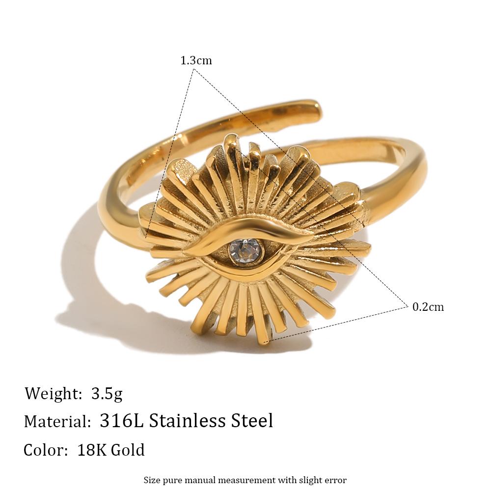 MamacitaSlay 316L Stainless Steel Evil Eye Zircon Adjustable Ring 18K Gold Plated Waterproof Jewelry For Women Statement Ring золотой
MamacitaSlay 316L Stainless Steel Evil Eye Zircon Adjustable Ring 18K Gold Plated Waterproof Jewelry For Women Statement Ring золотой