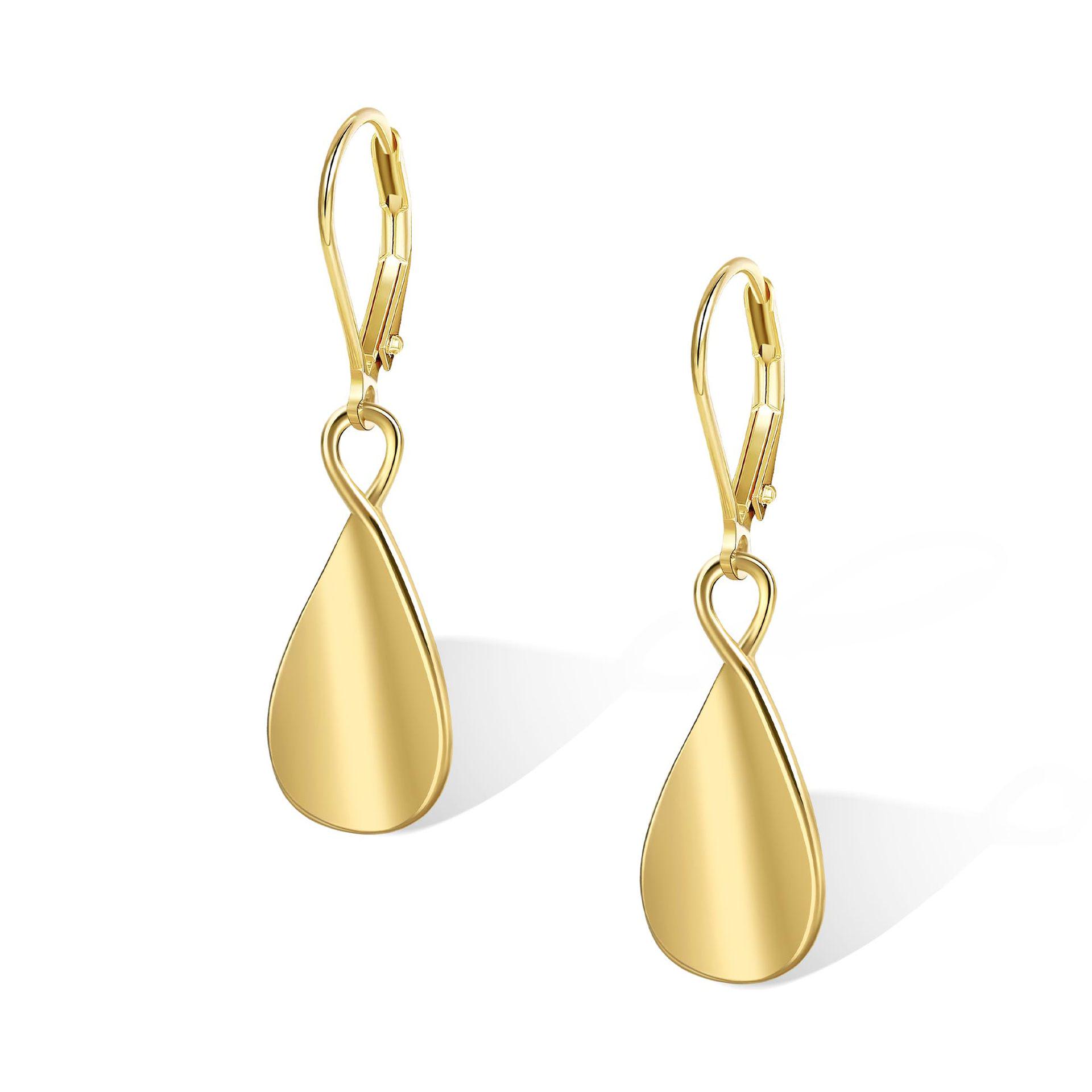 14K Gold Plated Teardrop Mirror Finish Versatile Style Ear Hook Earrings
14K Gold Plated Teardrop Mirror Finish Versatile Style Ear Hook Earrings