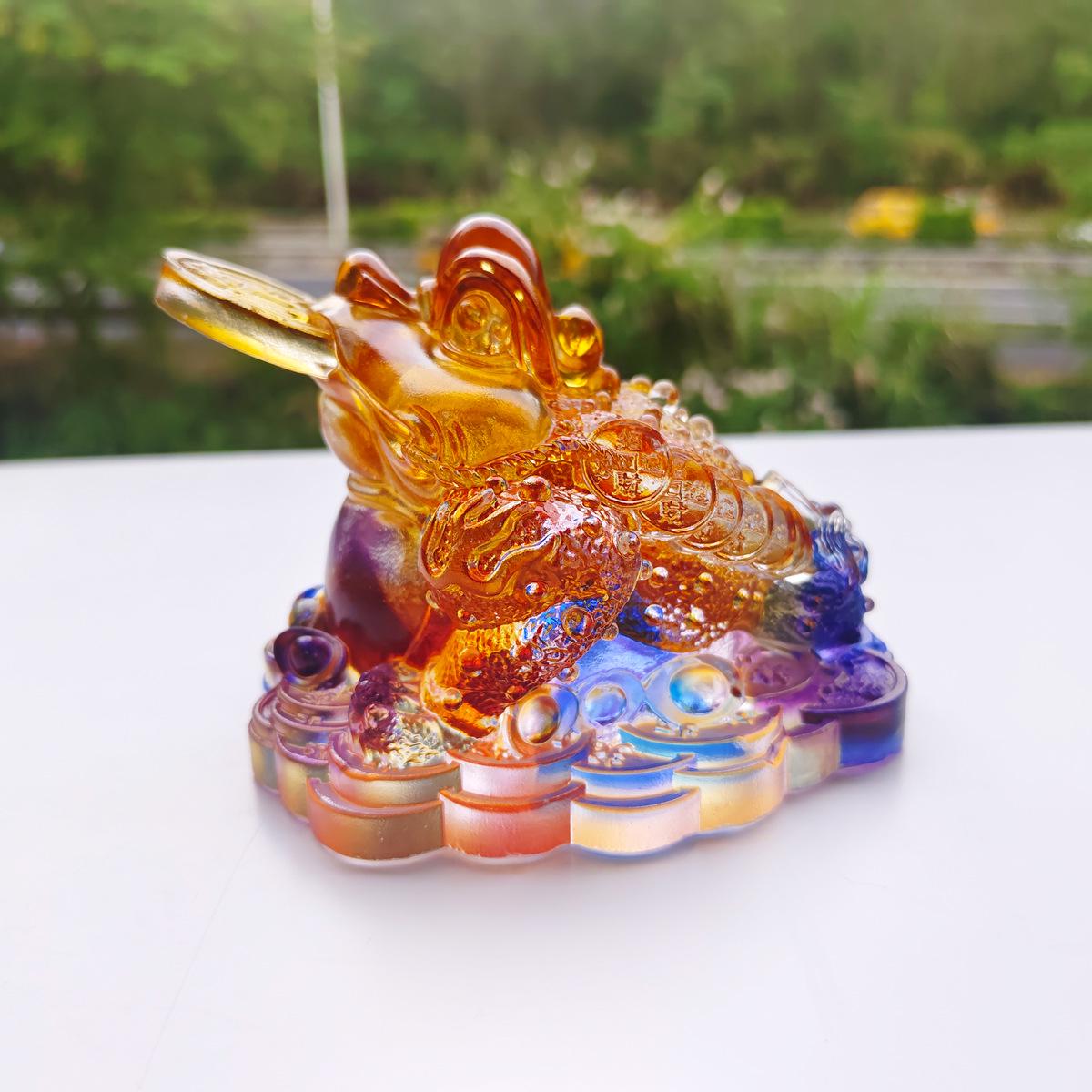 Golden Toad Wealth Feng Shui Glass Ornament Gift
Golden Toad Wealth Feng Shui Glass Ornament Gift