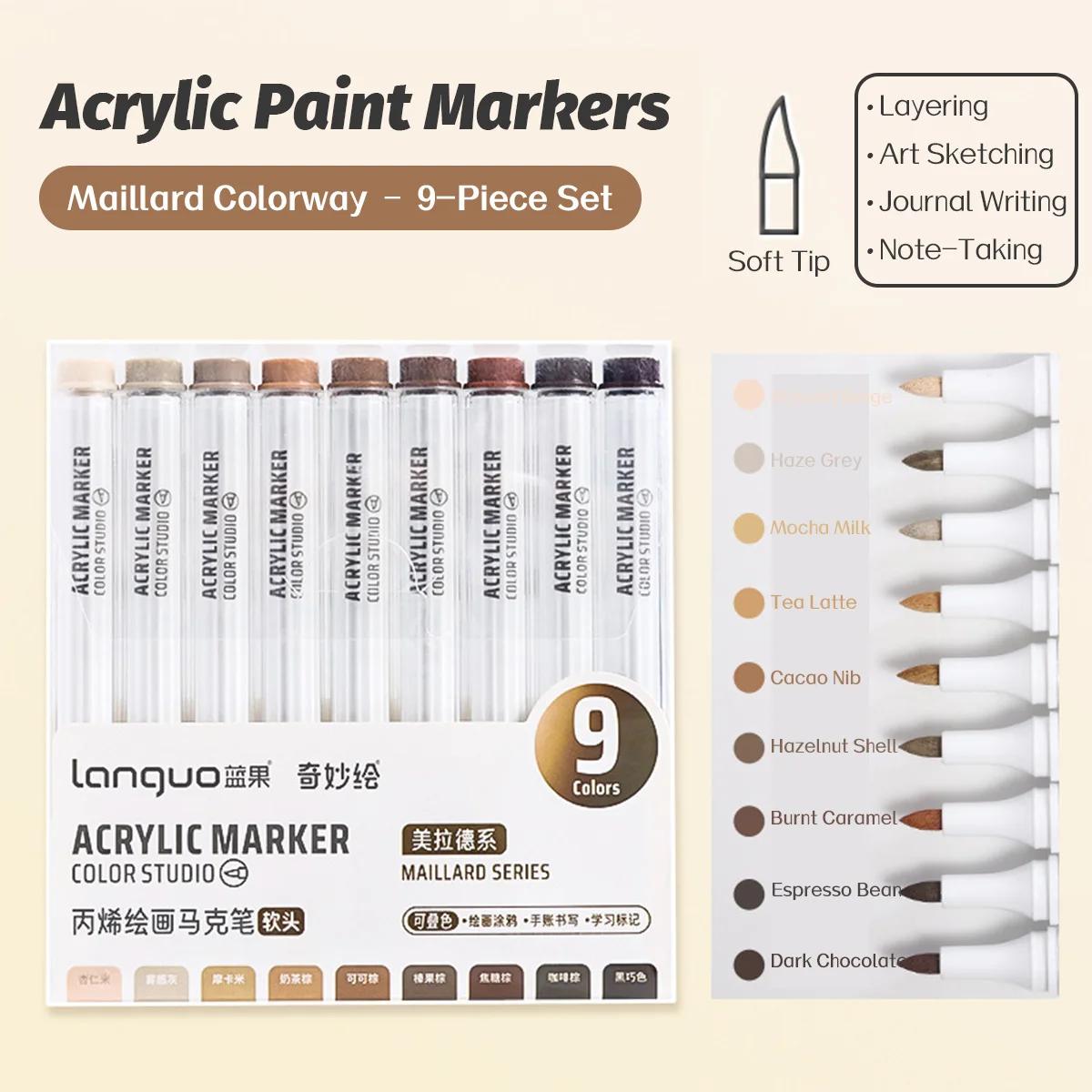 Акриловий маркер Languo з м яким наконечником для малювання художника, швидковисихаючий, для DIY-крафтів, студентського графіті, акрилові фарби, безпечні для дітей
Акриловий маркер Languo з м яким наконечником для малювання художника, швидковисихаючий, для DIY-крафтів, студентського графіті, акрилові фарби, безпечні для дітей