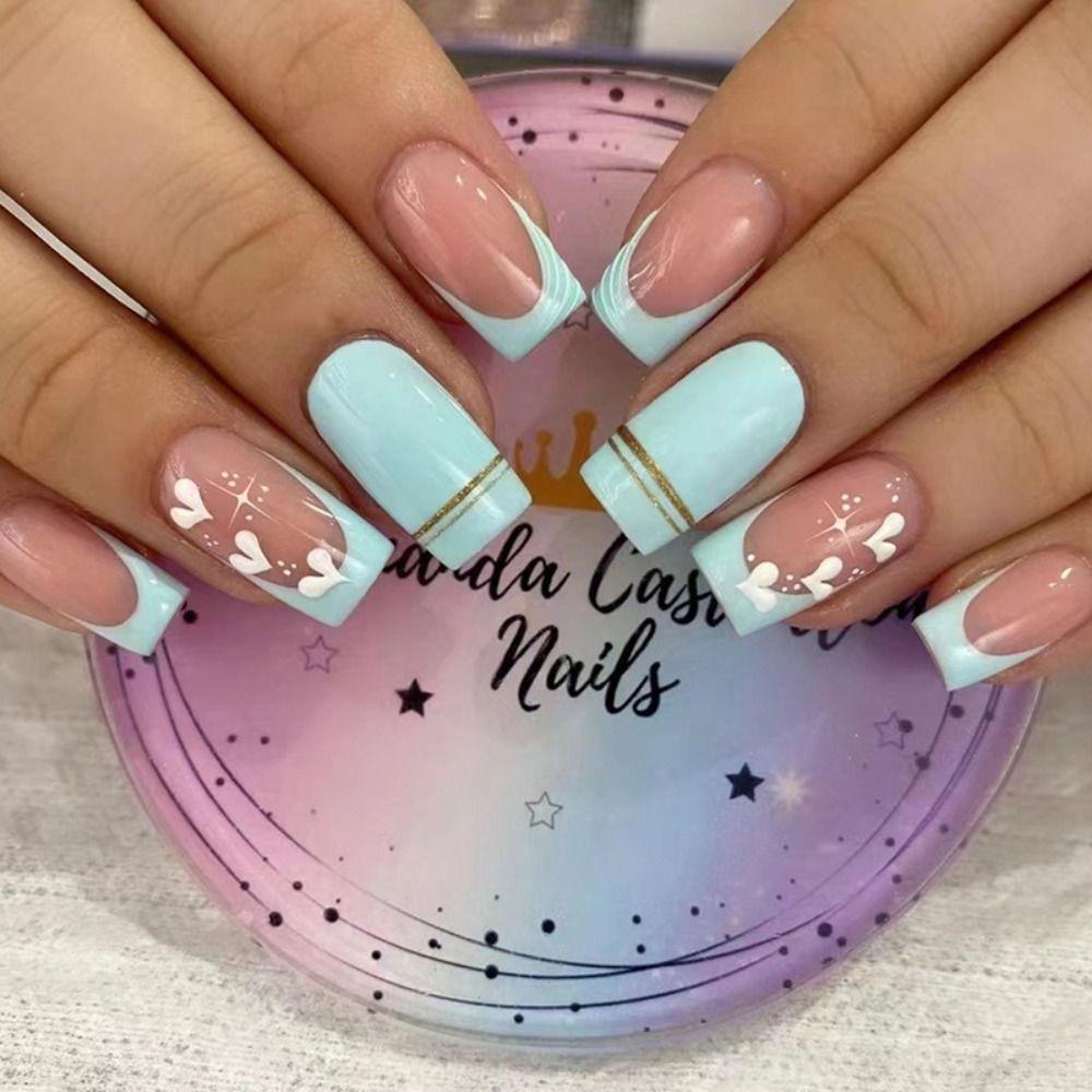 24pcs Nail Tips Press on Nails DIY Butterfly Fake Nials False Nails Long Square French Simple
24pcs Nail Tips Press on Nails DIY Butterfly Fake Nials False Nails Long Square French Simple