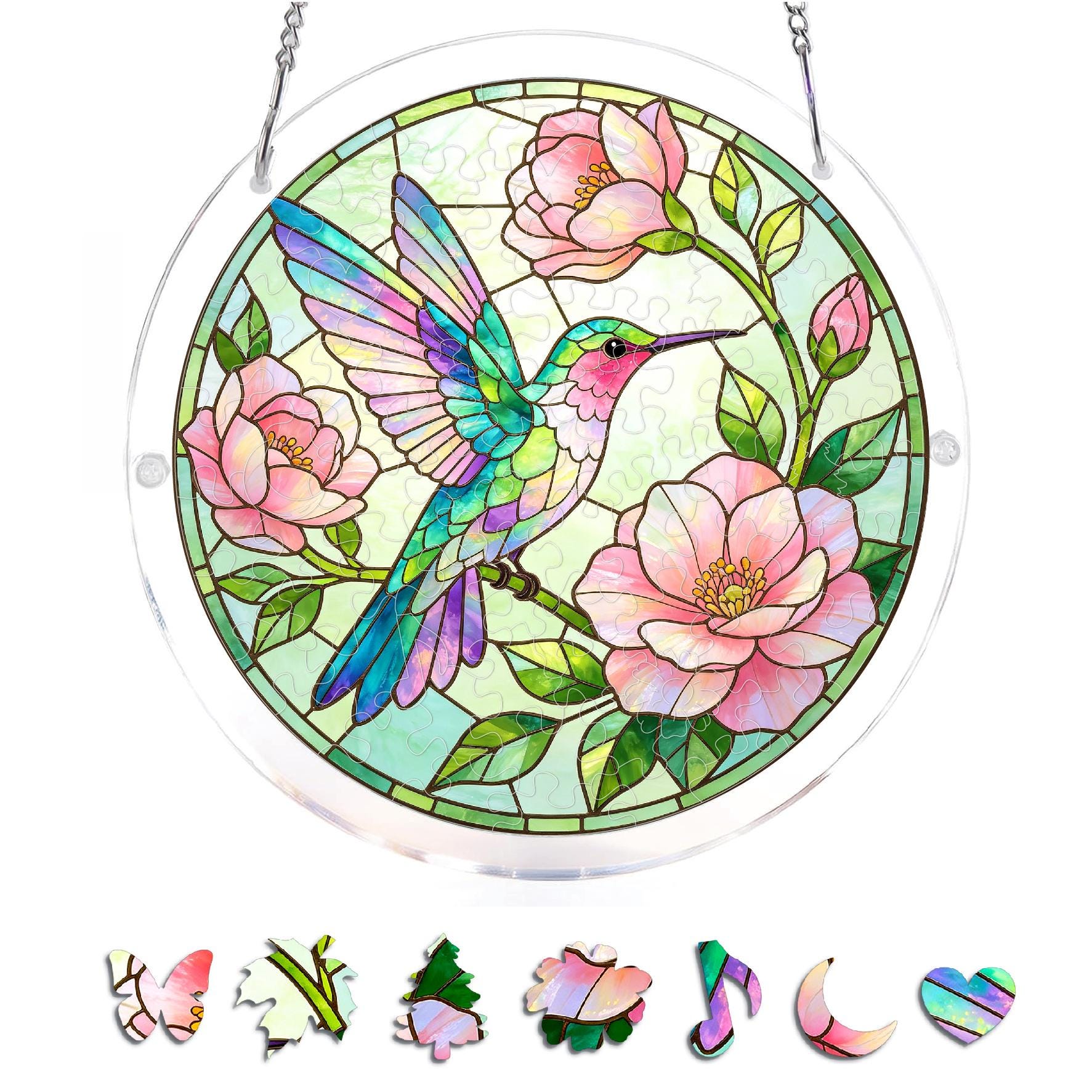 83 Piece Acrylic Suncatcher Window Hanging Panel 19cm Diameter Featuring Hummingbird and Floral Design for Indoor Decoration and Light Diffusion One Size
83 Piece Acrylic Suncatcher Window Hanging Panel 19cm Diameter Featuring Hummingbird and Floral Design for Indoor Decoration and Light Diffusion One Size