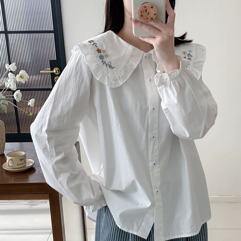 2025 Новый Осенний Стиль Литературная Свободная Рубашка с Вышивкой и Кукольным Воротником Женский Топ из Чистого Хлопка с Длинным Рукавом Милый L белый
2025 Новый Осенний Стиль Литературная Свободная Рубашка с Вышивкой и Кукольным Воротником Женский Топ из Чистого Хлопка с Длинным Рукавом Милый L белый