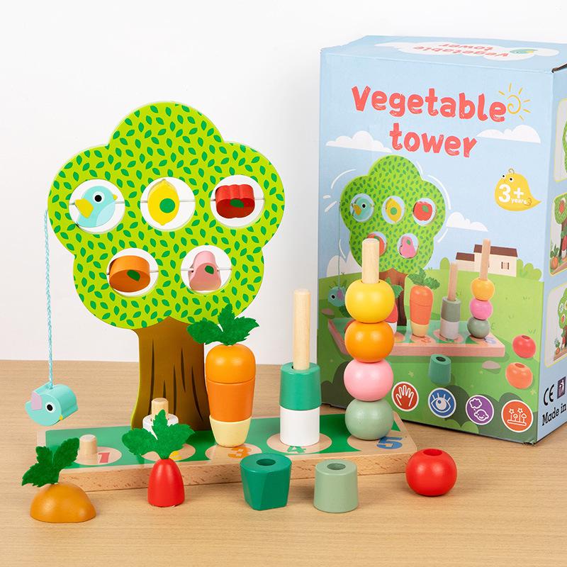 Colorful Farm Vegetable Stack Tower - Wooden Building Blocks Puzzle Toy for Early Education and Color Recognition
Colorful Farm Vegetable Stack Tower - Wooden Building Blocks Puzzle Toy for Early Education and Color Recognition