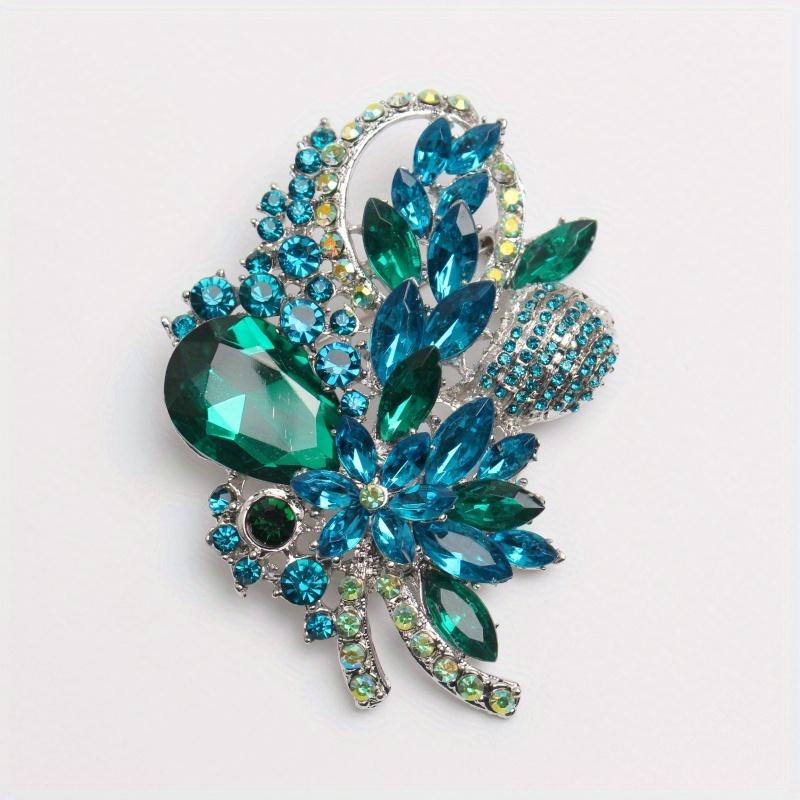 Vintage Floral Crystal Brooch, Silver-Tone Blue Green Rhinestone Design, Women s Fashion Accessory for Wedding Daily Wear Gift
Vintage Floral Crystal Brooch, Silver-Tone Blue Green Rhinestone Design, Women s Fashion Accessory for Wedding Daily Wear Gift