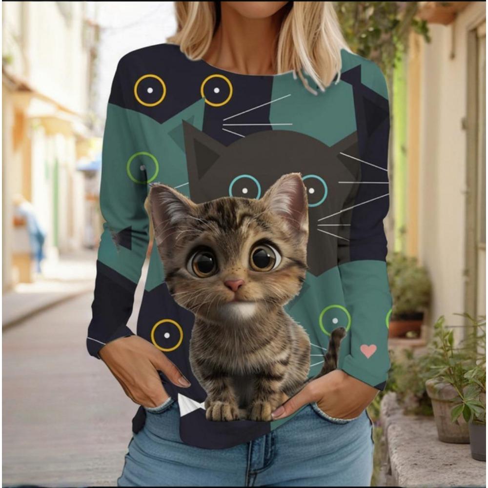 Веселая женская футболка с длинными рукавами и принтом кошек в стиле Харадзюку, осенний топ с изображением животных, праздничная хлопковая одежда с круглым вырезом XL
Веселая женская футболка с длинными рукавами и принтом кошек в стиле Харадзюку, осенний топ с изображением животных, праздничная хлопковая одежда с круглым вырезом XL