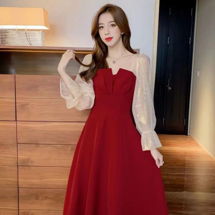 Premium French temperament red dress women s spring and autumn toasting clothes bridal engagement dress return casual clothes S красный
Premium French temperament red dress women s spring and autumn toasting clothes bridal engagement dress return casual clothes S красный