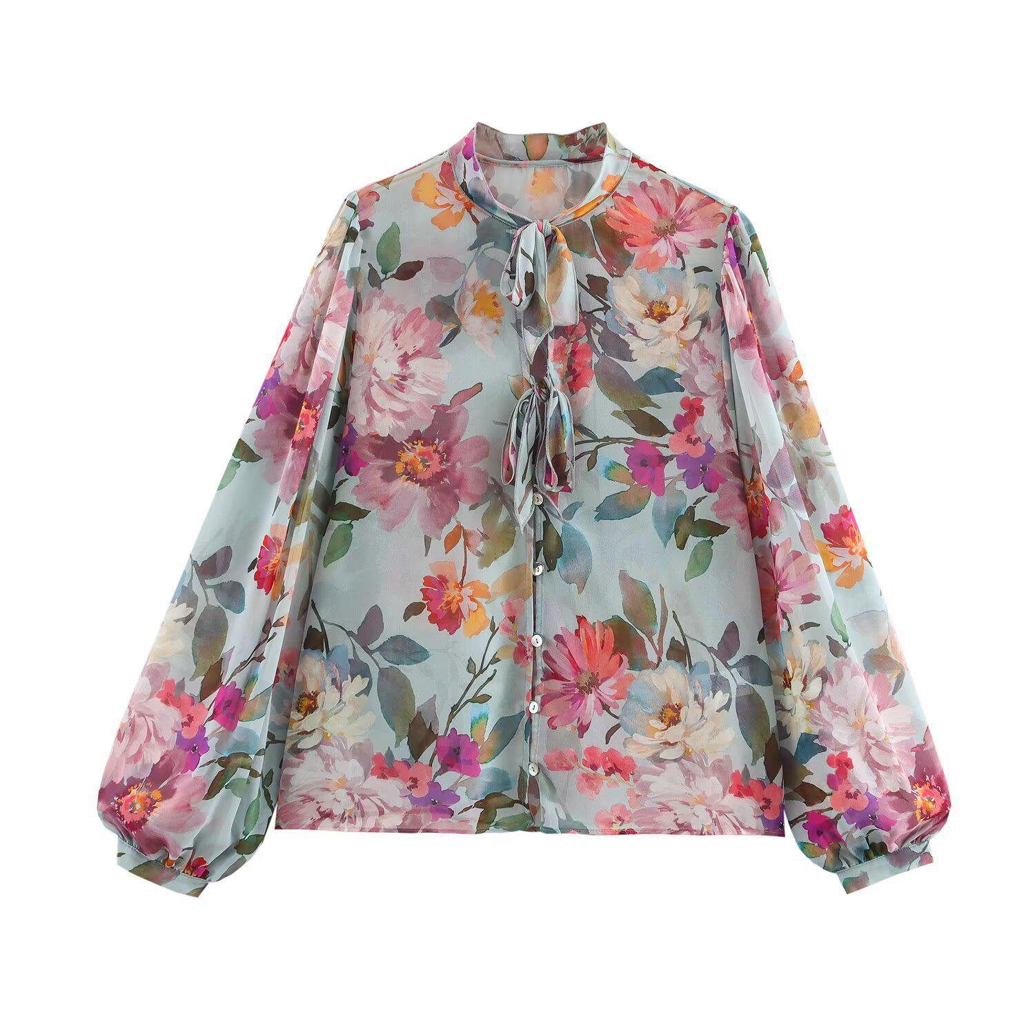 2025 Spring Women s Floral Print Bow-Decorated Long-Sleeve Shirt S квітковий/зелений
2025 Spring Women s Floral Print Bow-Decorated Long-Sleeve Shirt S квітковий/зелений