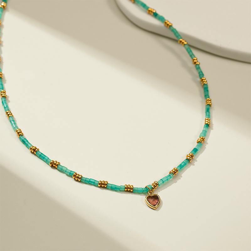 Элегантное ожерелье с подвеской в виде каменного сердца: Универсальный женский модный бисерный чокер
Элегантное ожерелье с подвеской в виде каменного сердца: Универсальный женский модный бисерный чокер