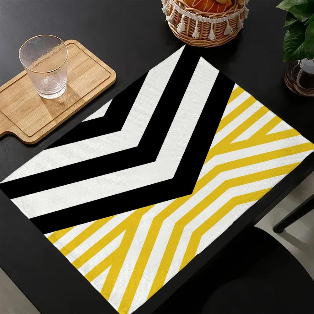 Nordic Yellow Black Abstract Geometric Placemat Cotton Linen Fabric Table Mats Family Dinner Tableware Kitchen Table Mat 30X45cm 30x45cm-4PC
Nordic Yellow Black Abstract Geometric Placemat Cotton Linen Fabric Table Mats Family Dinner Tableware Kitchen Table Mat 30X45cm 30x45cm-4PC