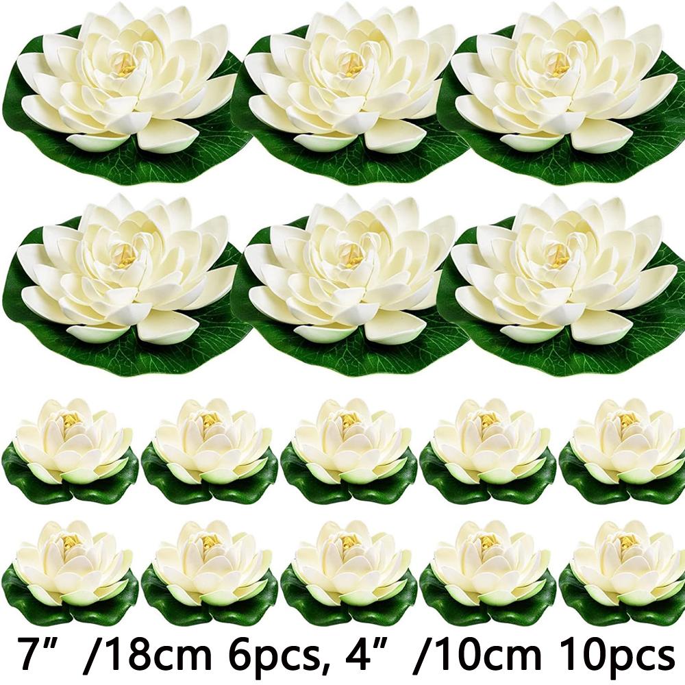 16Pcs Artificial Floating Pool Flowers, 7in & 4in Fake Water Lily Pads Flowers, lotus flower floating pool Decorations
16Pcs Artificial Floating Pool Flowers, 7in & 4in Fake Water Lily Pads Flowers, lotus flower floating pool Decorations