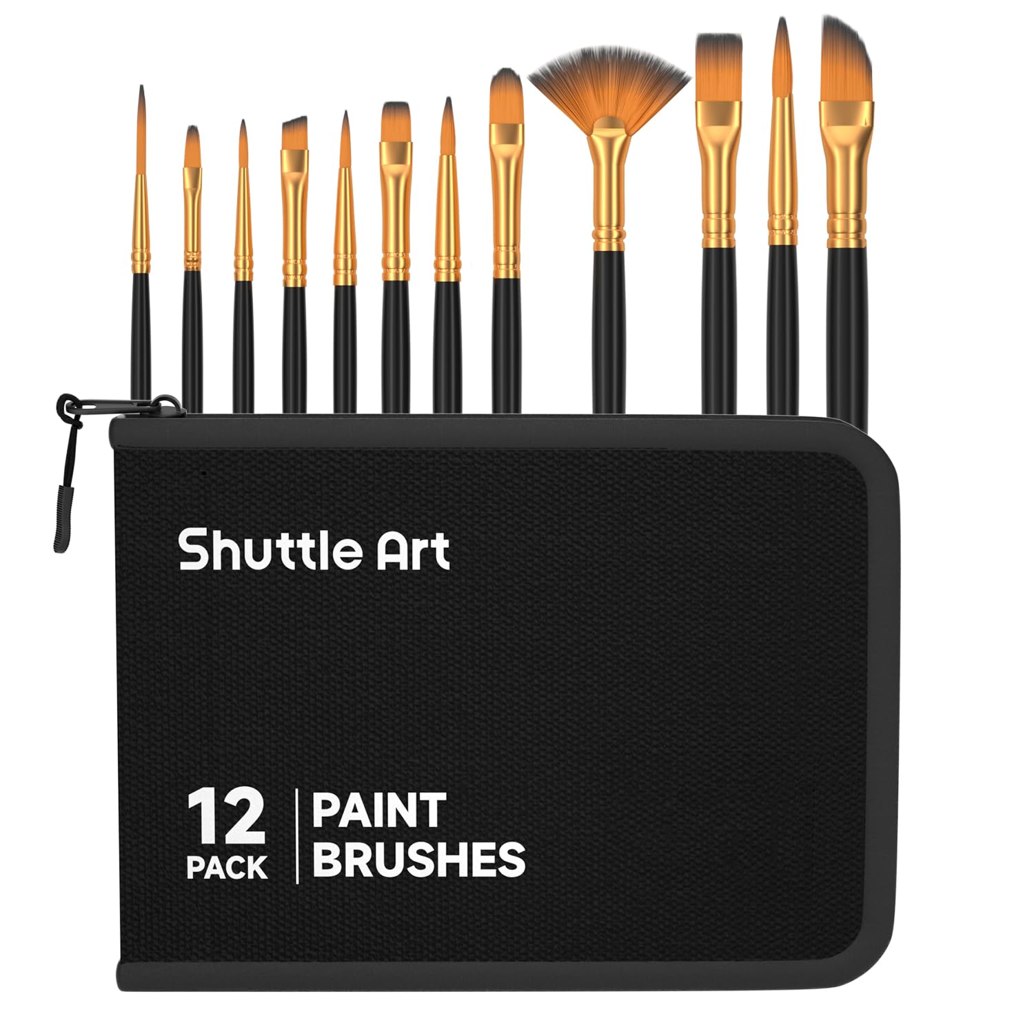 Shuttle Art 12-Piece Paintbrush Set Assorted Shapes and Sizes Paintbrush and Calligraphy Brush Set with Storage Case Suitable for Acrylic Watercolor
Shuttle Art 12-Piece Paintbrush Set Assorted Shapes and Sizes Paintbrush and Calligraphy Brush Set with Storage Case Suitable for Acrylic Watercolor