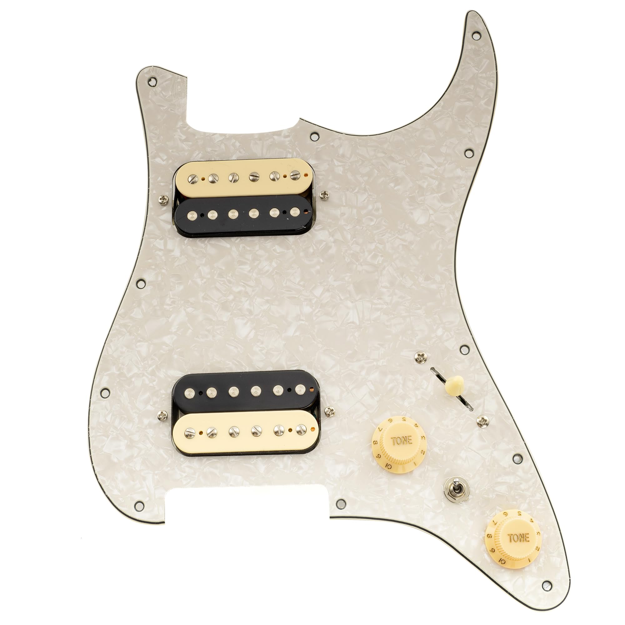 Musiclily Pro SE Prewired Pickguard with Alnico 5 Humbucker and Mini Toggle Switch for Strat Electric Aged White Pearl ST-HH-OMHA Guitar, 4-Ply,
Musiclily Pro SE Prewired Pickguard with Alnico 5 Humbucker and Mini Toggle Switch for Strat Electric Aged White Pearl ST-HH-OMHA Guitar, 4-Ply,