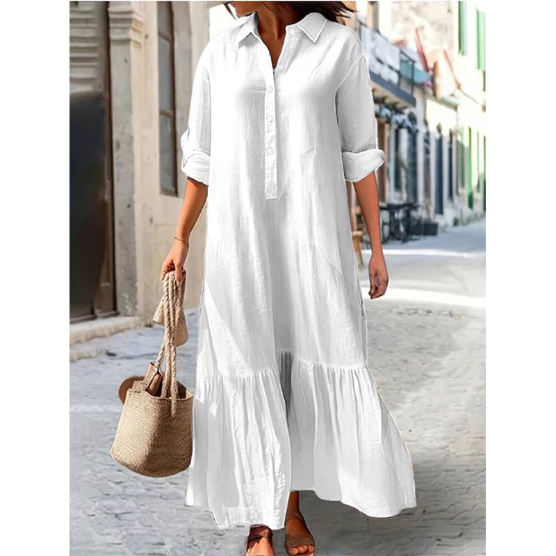 Oversized Button Down Shirt Dress - Solid Color Long Maxi S білий
Oversized Button Down Shirt Dress - Solid Color Long Maxi S білий