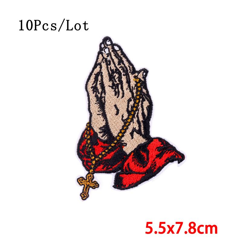 10Pcs/Lot Hand Pray Patch Embroidered Patches For Clothing Embroidery Patch Iron On Patches On Clothes Badges Hook Loop Stickers
10Pcs/Lot Hand Pray Patch Embroidered Patches For Clothing Embroidery Patch Iron On Patches On Clothes Badges Hook Loop Stickers