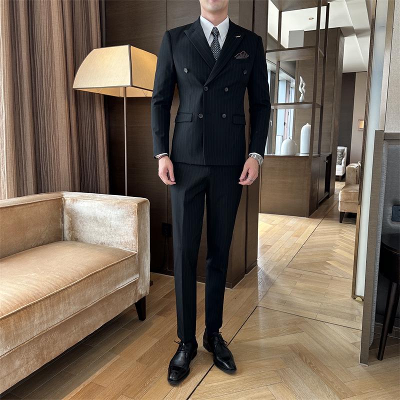 Men s Striped Double-Breasted Slim-Fit Business Casual Suit L/50-31 (112-125 lbs)
Men s Striped Double-Breasted Slim-Fit Business Casual Suit L/50-31 (112-125 lbs)