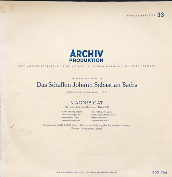 LP Record JOHANN SEBASTIAN BACH Magnificat Fur Soli Chor Und Orche 14001APM ARCHIV PRODUKT 1957 Germany Classical Used
LP Record JOHANN SEBASTIAN BACH Magnificat Fur Soli Chor Und Orche 14001APM ARCHIV PRODUKT 1957 Germany Classical Used