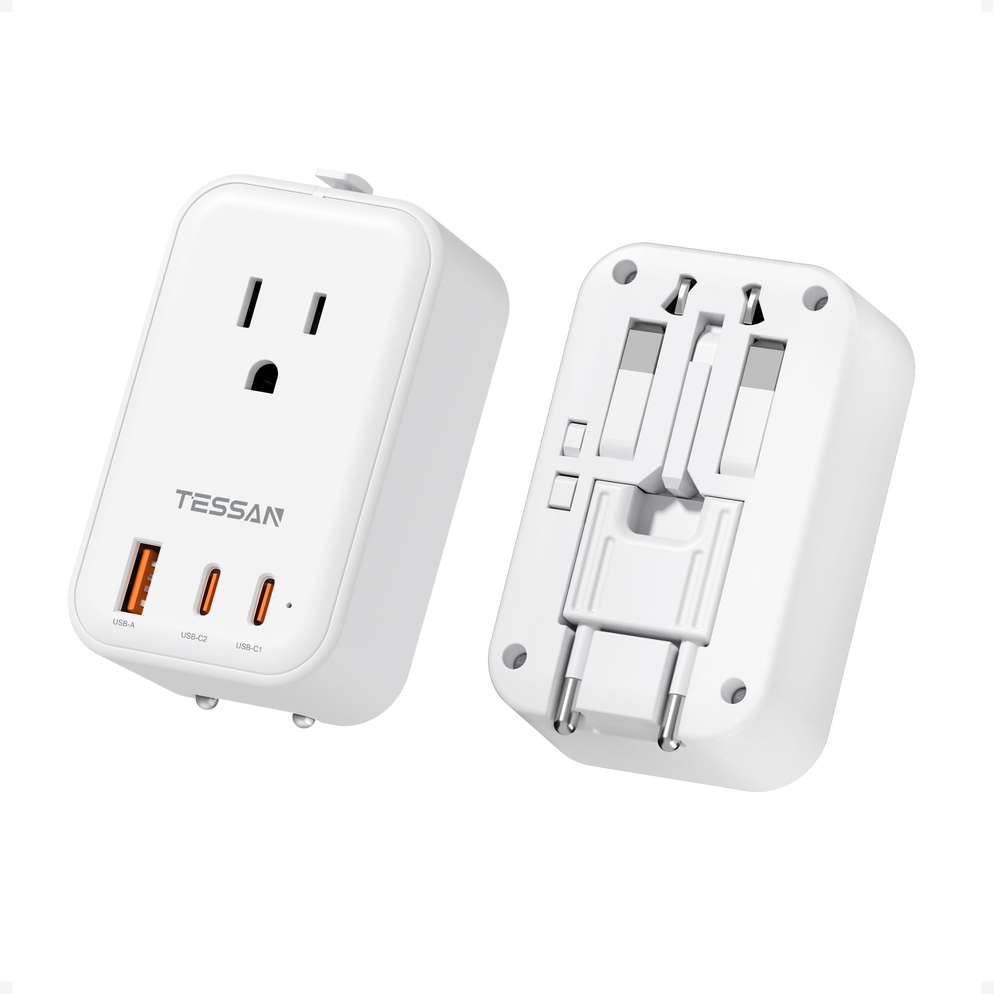 TESSAN Travel Adapter with Type 2 and 1 Power Adapter for Overseas Use Ultra-Thin C/O/BF/A Connectors, USB-C USB-A Ports, Multi-Conversion Plug, білий
TESSAN Travel Adapter with Type 2 and 1 Power Adapter for Overseas Use Ultra-Thin C/O/BF/A Connectors, USB-C USB-A Ports, Multi-Conversion Plug, білий
