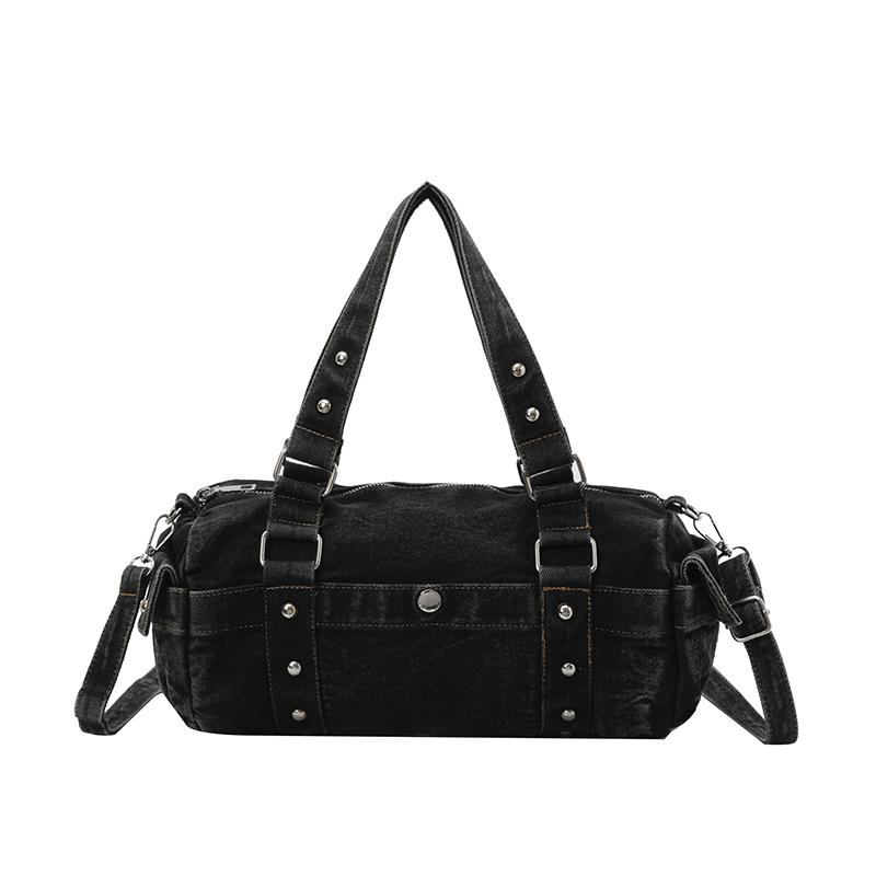 Brand Vintage Washed Denim Cylinder Handbag for Women Fashion Street Style Retro Boston Bags Rivet Decorated Jeans Crossbody Bag чёрный
Brand Vintage Washed Denim Cylinder Handbag for Women Fashion Street Style Retro Boston Bags Rivet Decorated Jeans Crossbody Bag чёрный