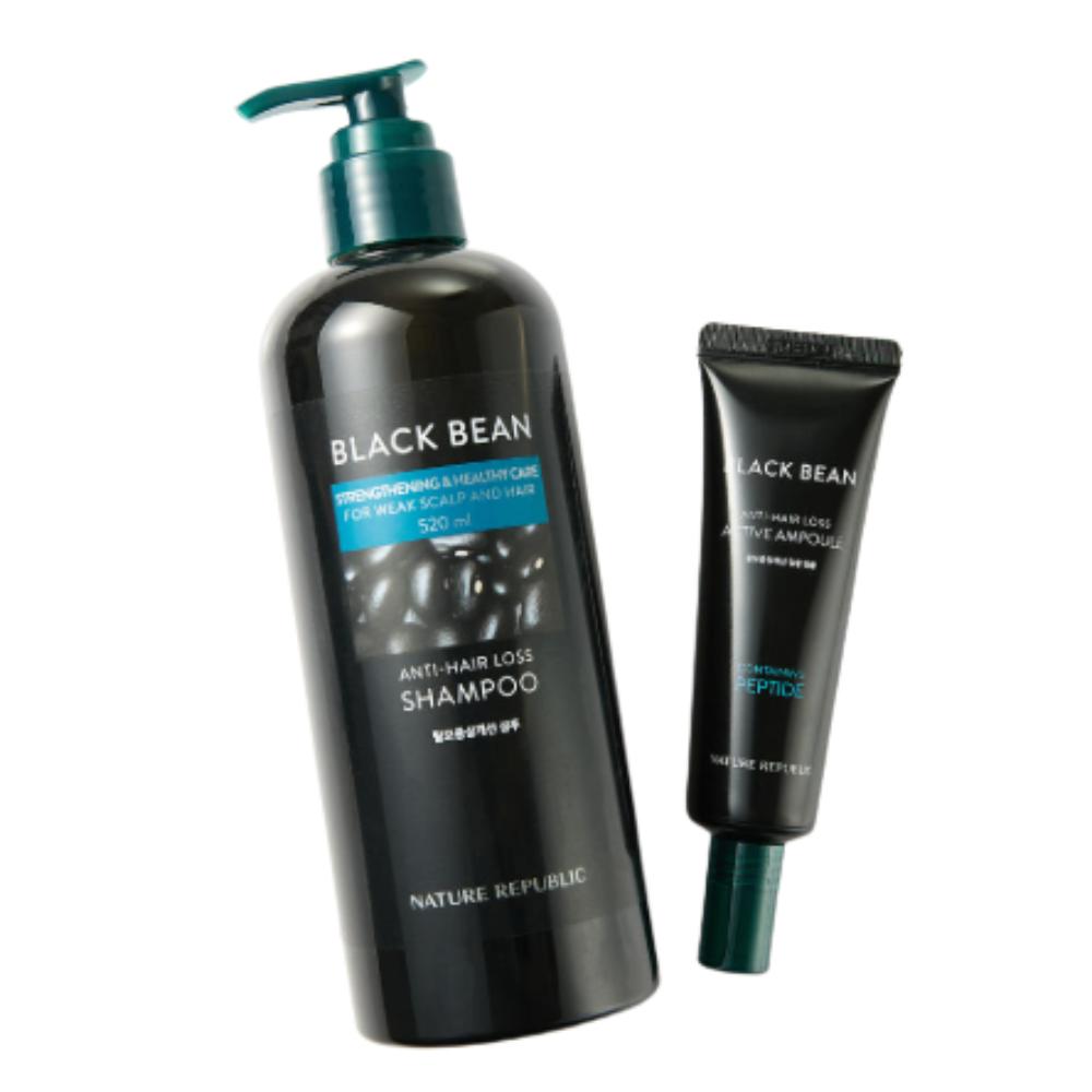 NATURE REPUBLIC Black Bean Anti-Hair Loss Shampoo 520ml + Scalp Ampoule 50ml Set
NATURE REPUBLIC Black Bean Anti-Hair Loss Shampoo 520ml + Scalp Ampoule 50ml Set