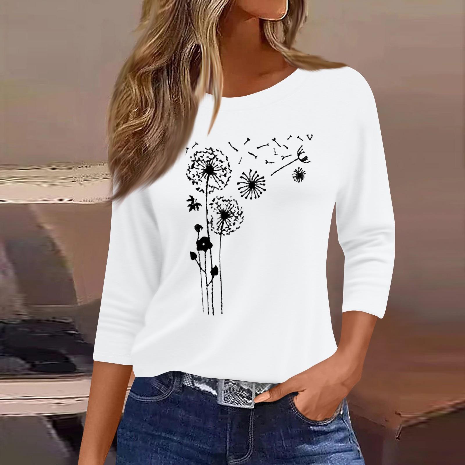 Женская модная повседневная свободная футболка с круглым вырезом и рукавами 3/4 с принтом, женский топ M белый
Женская модная повседневная свободная футболка с круглым вырезом и рукавами 3/4 с принтом, женский топ M белый