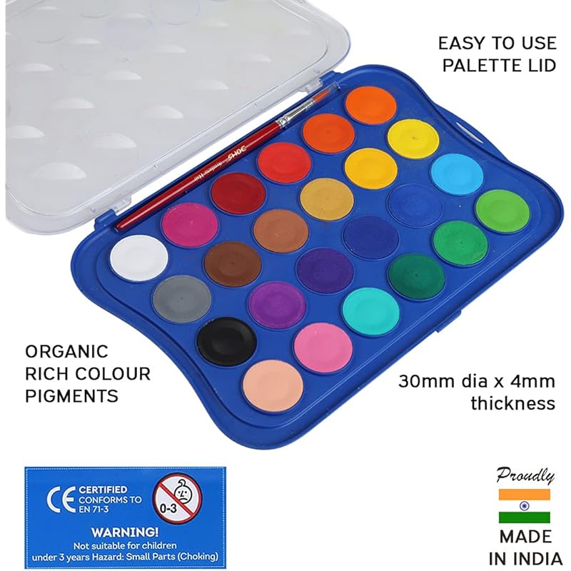 Doms 24 Shades 30mm Water Colour Cakes | Easy To Use Palette Lid | Organic Rich Colour Pigments | Free Brush Inside | No 1 count (Pack of 1) разноцветный
Doms 24 Shades 30mm Water Colour Cakes | Easy To Use Palette Lid | Organic Rich Colour Pigments | Free Brush Inside | No 1 count (Pack of 1) разноцветный