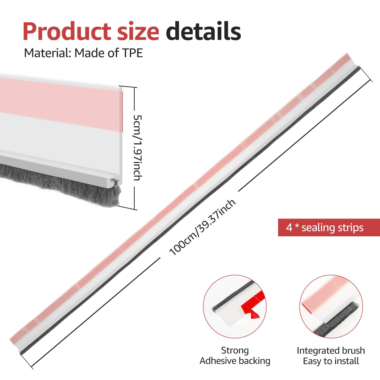 Door Sweep for Bottom of Door 39.3inch L Integrated Design with Brush Self Adhesive Under Door Draft Stopper Door Seal Dust
Door Sweep for Bottom of Door 39.3inch L Integrated Design with Brush Self Adhesive Under Door Draft Stopper Door Seal Dust