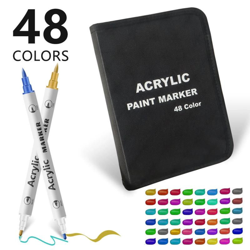 48 Color Double Tip Acrylic Markers Pen Set Waterproof Soft Head Markers Student Coloring Painting Graffiti Drawing Art Supplies
48 Color Double Tip Acrylic Markers Pen Set Waterproof Soft Head Markers Student Coloring Painting Graffiti Drawing Art Supplies