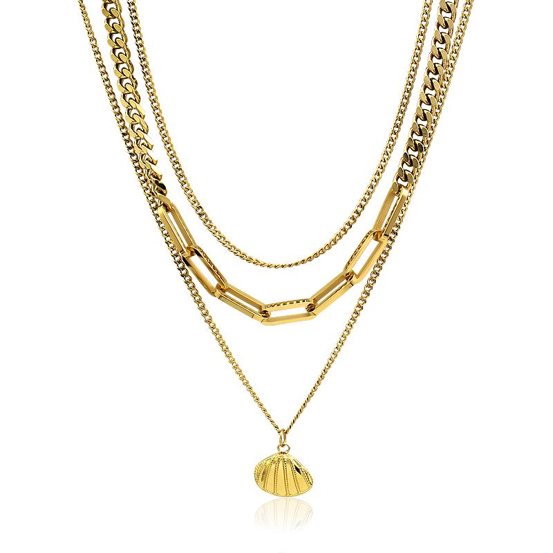 Best Sell Fashion Double Layered Gold Color Necklace Shell Round Pendant Zircon Necklace for Women for Party
Best Sell Fashion Double Layered Gold Color Necklace Shell Round Pendant Zircon Necklace for Women for Party