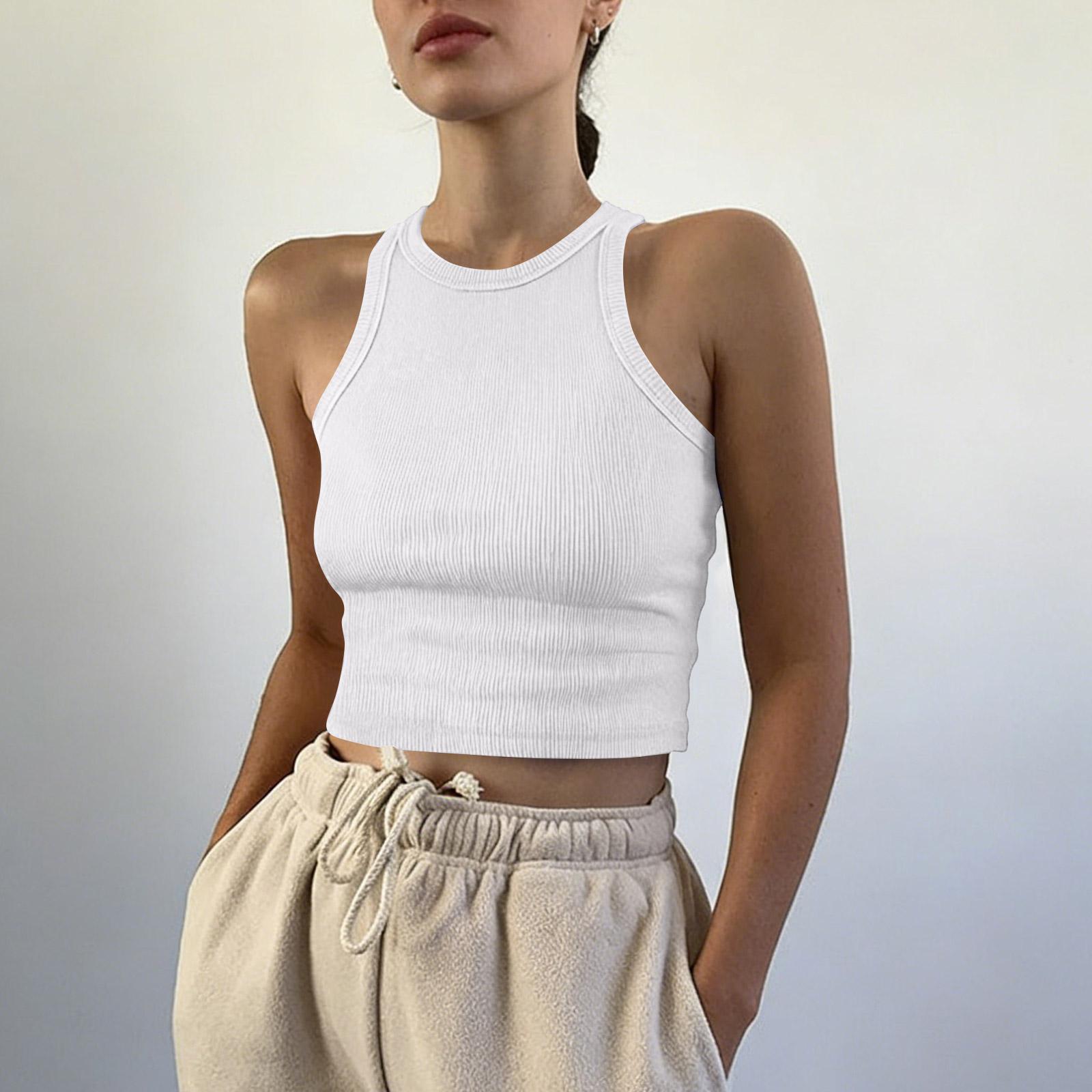 Tank Tops For Women Sleeveless High Neck Summer Casual Ribbed Slim Shirts Racerback Beach Vacation Clothes S білий
Tank Tops For Women Sleeveless High Neck Summer Casual Ribbed Slim Shirts Racerback Beach Vacation Clothes S білий