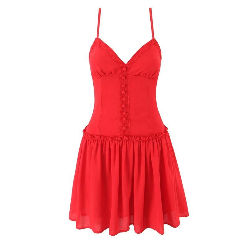 Dyed Summer Rose Sea Refor French style Romantic Sexy Lace Suspender Skirt Temperament Waist Hugging Slimming Dress Red L
Dyed Summer Rose Sea Refor French style Romantic Sexy Lace Suspender Skirt Temperament Waist Hugging Slimming Dress Red L