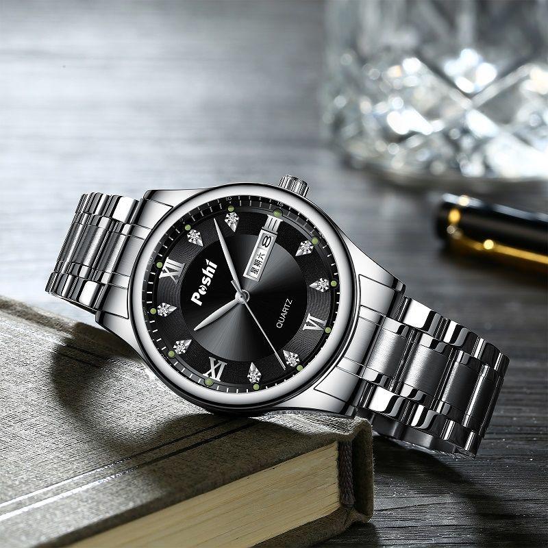 Мужские электронные кварцевые часы POSHI, водонепроницаемые светящиеся мужские часы с двойным календарем и большим циферблатом из нержавеющей стали
Мужские электронные кварцевые часы POSHI, водонепроницаемые светящиеся мужские часы с двойным календарем и большим циферблатом из нержавеющей стали