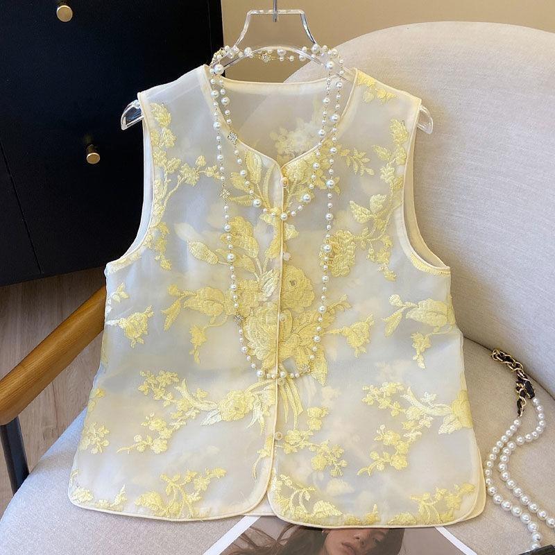 Вышитый органзовый жилет с пряжкой тонкий жилет многослойный жилет без рукавов женский летний 3XL (recommended 138-75kg)
Вышитый органзовый жилет с пряжкой тонкий жилет многослойный жилет без рукавов женский летний 3XL (recommended 138-75kg)