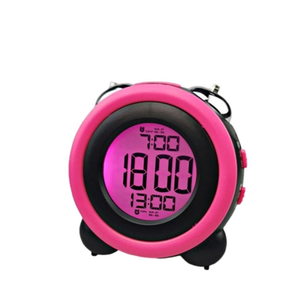 Twin Bell Digital Clock Time Date Display Smart Alarm Clock Dual Alarm Clock for Teens Style 8