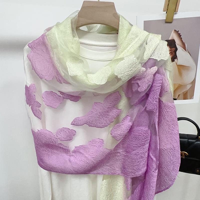 Shawl scarf advanced new gradual change flower long silk scarf yarn versatile sunscreen shawl
Shawl scarf advanced new gradual change flower long silk scarf yarn versatile sunscreen shawl