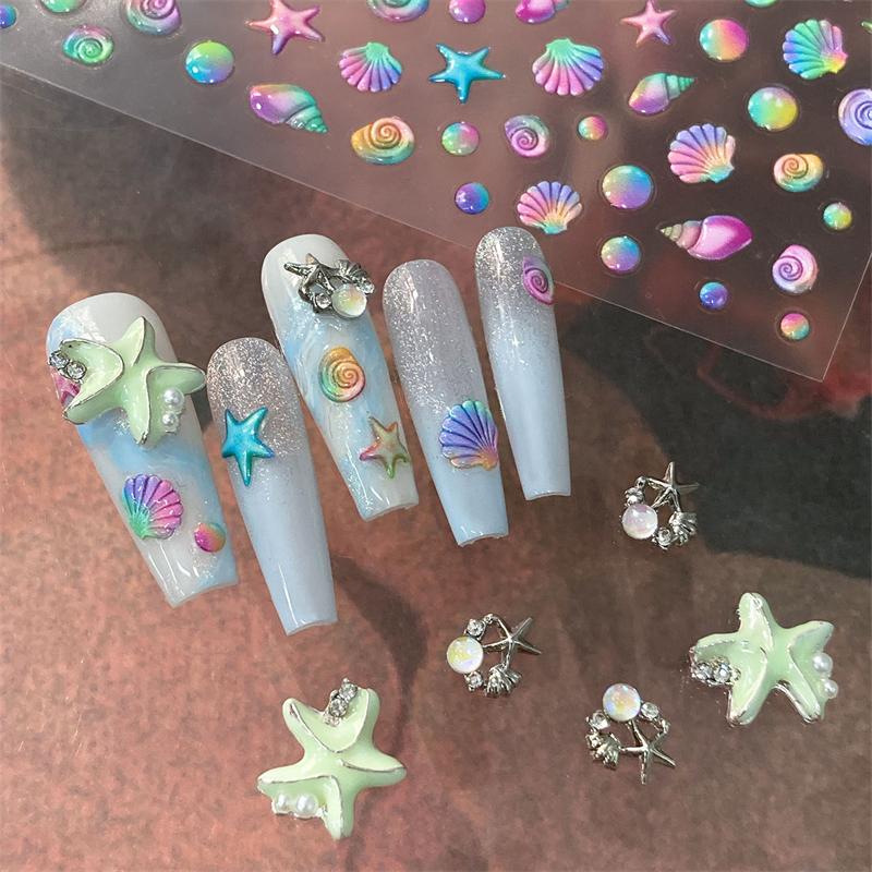 1 Sheet Ocean Shell Jellyfish Nail Stickers Colorful Shell Conch Seastar Adhesive Nail Decal Mermaid Aurora Beach Shell Slider A
1 Sheet Ocean Shell Jellyfish Nail Stickers Colorful Shell Conch Seastar Adhesive Nail Decal Mermaid Aurora Beach Shell Slider A
