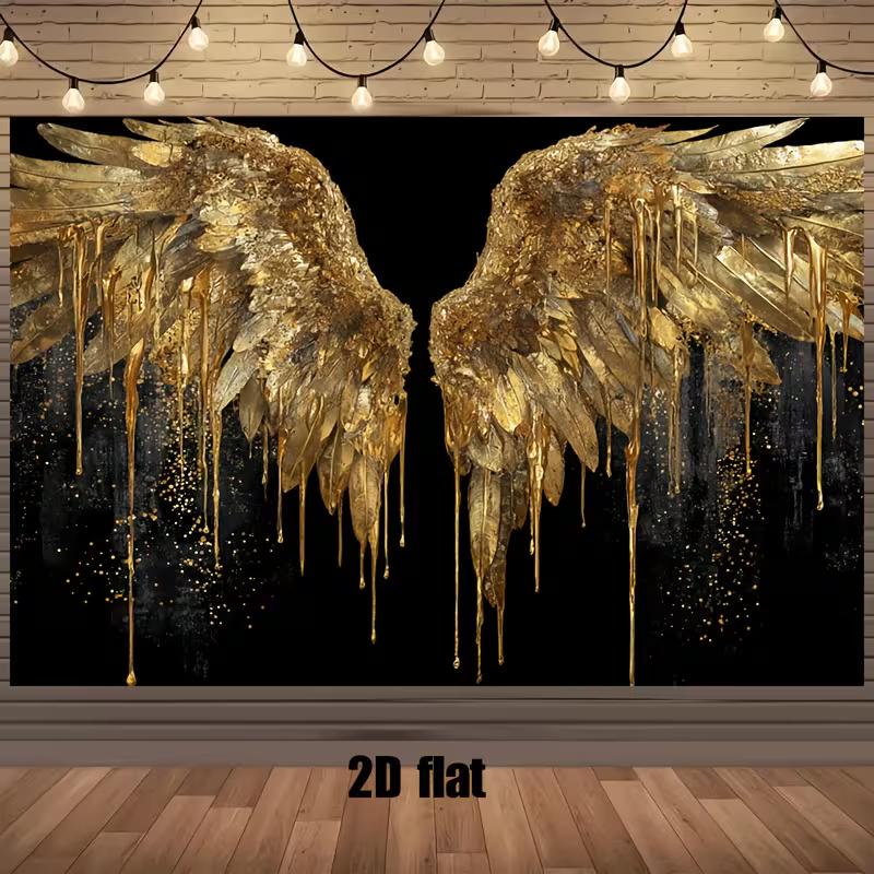 2D Black & Gold Angel Wings Backdrop, Luxury Dripping Gold Photography Background 47.2x31.5inch/120*80cm
2D Black & Gold Angel Wings Backdrop, Luxury Dripping Gold Photography Background 47.2x31.5inch/120*80cm