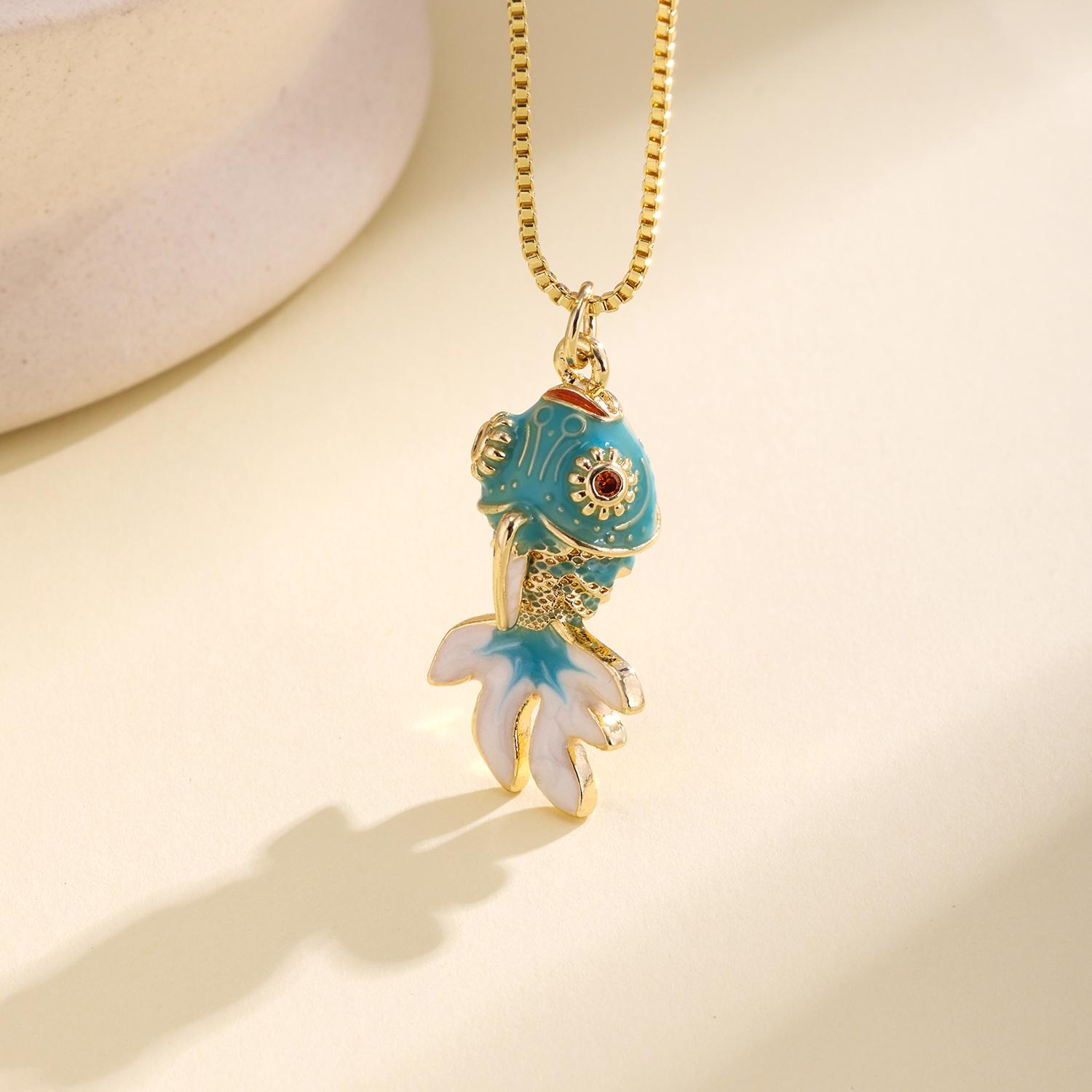 Nidin Cute Enamel Crystal Zircon Koi Fish Pendant Necklace Vintage Goldfish Chain Choker Lucky Animal Jewelry For Women Girls светло-синий
Nidin Cute Enamel Crystal Zircon Koi Fish Pendant Necklace Vintage Goldfish Chain Choker Lucky Animal Jewelry For Women Girls светло-синий