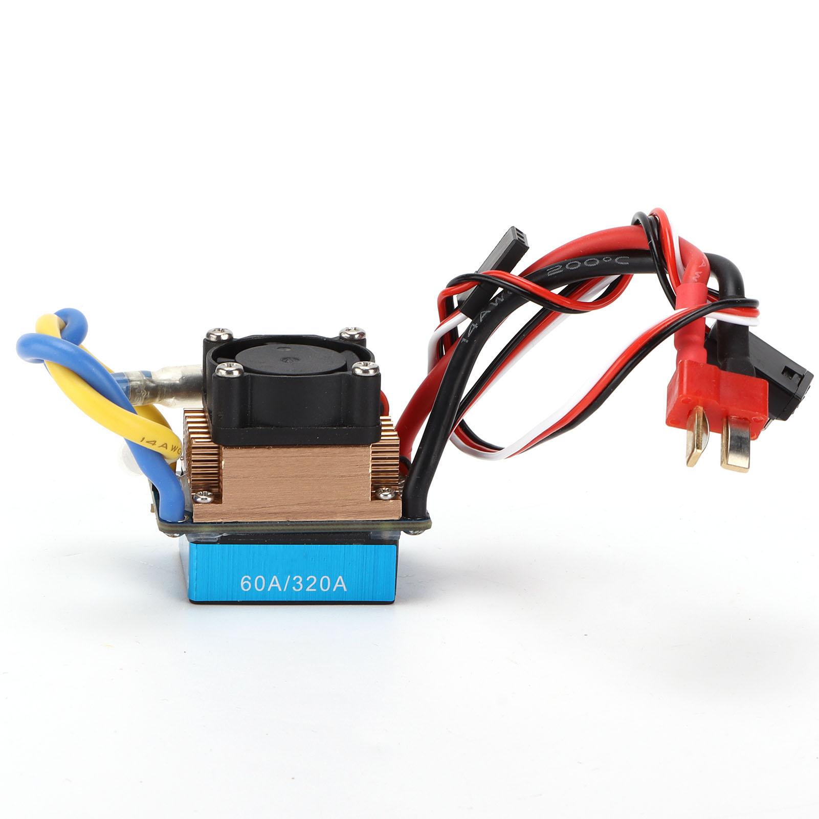 Waterproof 60A DualWay Brushed ESC with Cooling Fan Brake 5V 3A BEC TPlug for 110 RC Car
Waterproof 60A DualWay Brushed ESC with Cooling Fan Brake 5V 3A BEC TPlug for 110 RC Car
