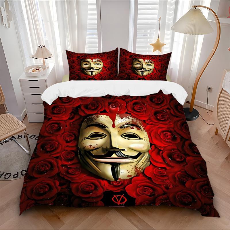 3pcs V for Vendetta Bedding Set, Soft Polyester Duvet Cover and Pillowcases Machine Washable Seasons all suitable & Guest Room Decor212 135x200cm
3pcs V for Vendetta Bedding Set, Soft Polyester Duvet Cover and Pillowcases Machine Washable Seasons all suitable & Guest Room Decor212 135x200cm
